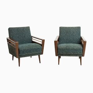 Mid-Century French Armchairs in Teak