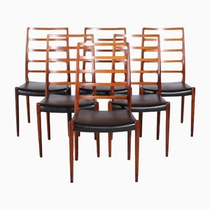 Dining Chairs in Rosewood by Niels O. Møller for J.L. Møller, Set of 6