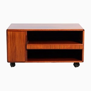 Mid-Century Danish Media Stand on Casters in Rosewood