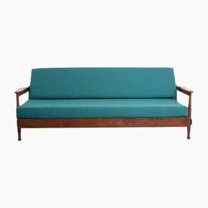 Dormeuse Mid-Century in teak e afrormosia di Guy Rogers, anni '60