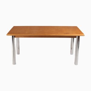 Mid-Century Beech and Chrome Dining Table in the Style of Marcel Breuer from Heals, 1982