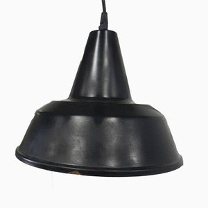 Schwarze D30 Metall Lampe, 1950er