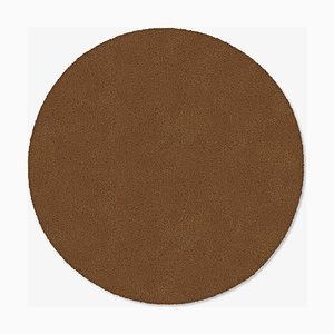 Alfombra circular lisa marrón de Marqqa