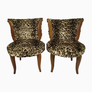 Vintage Leopard Bridge Chair, 2er Set