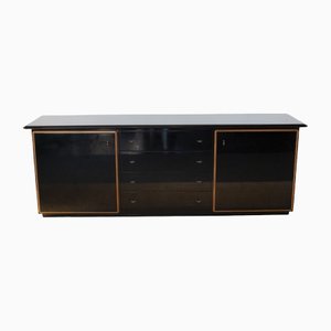 Black Lacquered Sideboard from Pierre Cardin French production, 1970s
