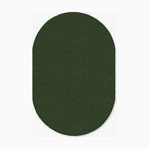 Alfombra lisa ovalada verde oscuro de Marqqa