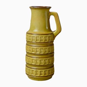 Vaso vintage in ceramica gialla di Scheurich