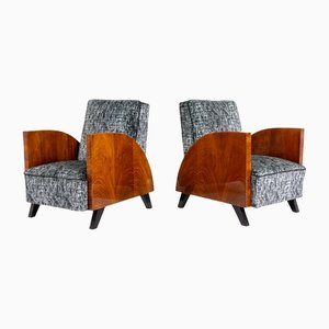 Art Deco Lounge Chairs, 1920s, Set of 2
