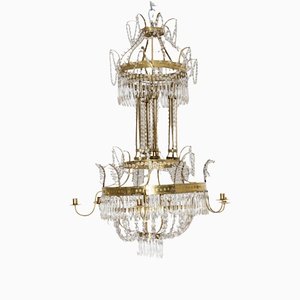 Lámpara de araña austriaca de cristal, 1800