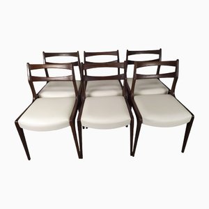 Scandinavian Leather Chairs, Set of 6