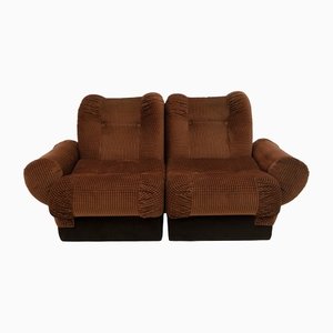 Set of Space Age Modular Sofa in Velvet, Italy, 1970s