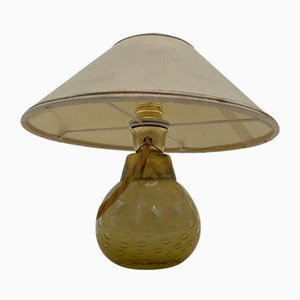 Cream Murano Glass Table Lamp Attributed to Seguso, 1960s