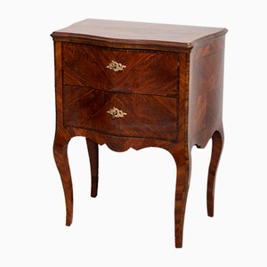 Antique Louis XIV Neapolitan Bedside Table in Exotic Woods