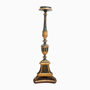 Antique Lacquered and Golden Candle Holder