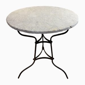 Vintage Garden Table in Marble and Iron