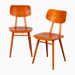 Wooden Chairs from TON, 1960, Set of 2
