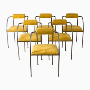 Yellow Dining Chairs by Belgochrom, 1980s, Set of 6