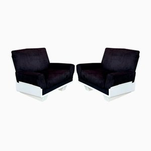 Lounge Chair in Black, 1960s, Set of 2