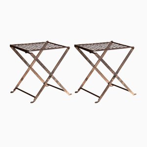 X-Frame Stools in Iron, Set of 2