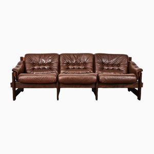 Mid-Century Leather Sofa by Jean Gillon, 1970s