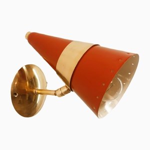 Red & Gold Adjustable Cone Sconce