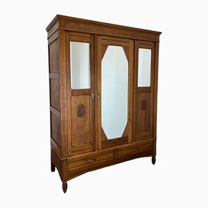 Antique French Armoire or Wardrobe with Mirrors
