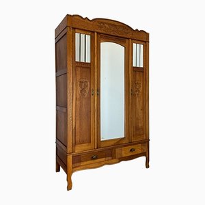 Antique French Armoire or Wardrobe with Mirrors