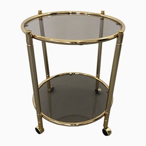 French Glass Bar Cart with Removable Tray, 1950s