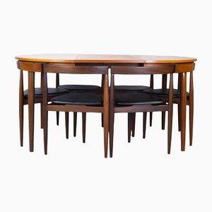 Dinette Dining Table & Chairs by Hans Olsen for Frem Røjle, 1960s, Set of 7