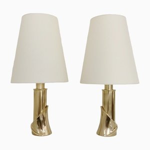 Italian Table Lamps in Brass by Luciano Frigerio, 1970, Set of 2
