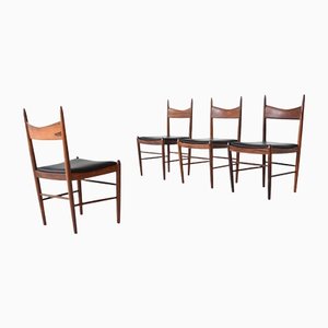Danish Dining Chairs in Rosewood by H. Vestervig Eriksen for Brdr. Tromborg, 1960, Set of 4