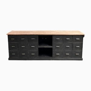 Large Wooden Cabinet with Drawers