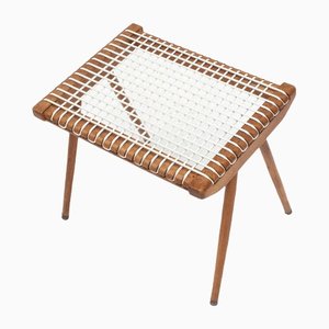 Teak and Cord Stool by Georges Tigien for Pradera, 1950s