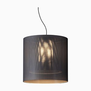 Grey and Black Moaré Lm Pendant Lamp by Antoni Arola
