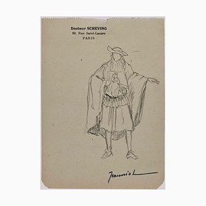 Pierre Georges Jeanniot, Man, Original Drawing, Early 20th-Century