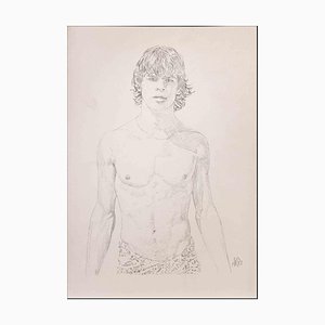 Anthony Roaland, Portrait of a Boy, Original Zeichnung, 1981