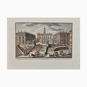 Giuseppe Vasi, Palazzi di Campidoglio, Gravure à l'Eau-Forte, 18ème Siècle