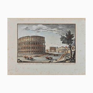 Giuseppe Vasi, Piazza di Colosseo, Grabado original, siglo XVIII