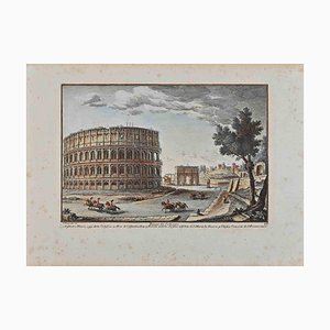 Giuseppe Vasi, Piazza di Colosseo, Original Radierung, 18. Jh