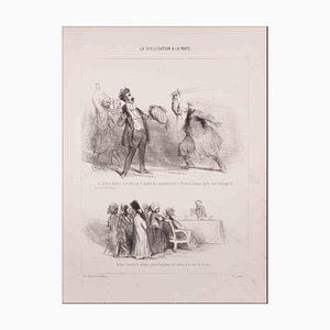Paul Gavarni, Robert Houdin und Sultan, Lithographie, 1850er