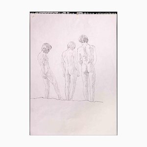 Anthony Roaland, Three Boys, dibujo original, años 80