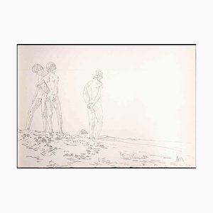 Anthony Roaland, Teens at the Beach, Original Zeichnung, 1981