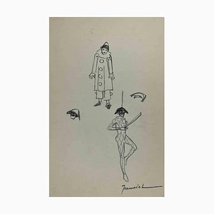 Pierre Georges Jeanniot, Puppets, Original Drawing, Early 20th-Century