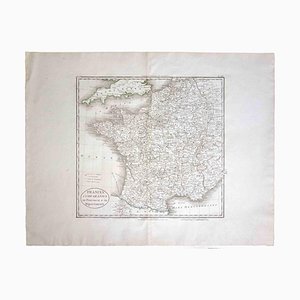 Map of France, Original Etching, 1820