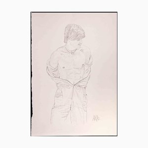 Anthony Roaland, Portrait of a Boy, Original Drawing, 1981