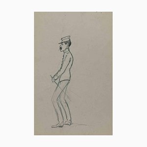 Pierre Georges Jeanniot, Man, Original Drawing, Early 20th-Century