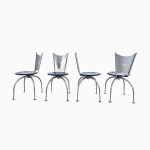 Post Modern Metal Dining Chairs, 1990s, Set of 4