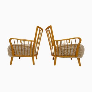 Art Deco Swedish Grace Sheepskin Lounge Chairs, 1940s