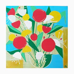 Brigitte Mathé, Bouquet Spring 4, 2021, Acryl auf Leinwand