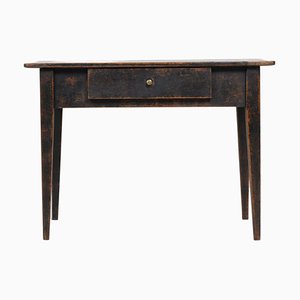 Antique Swedish Black Side Table in Gustavian Style